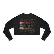 Load image into Gallery viewer, Beauty, Baking and Blessings - Holiday Women&#39;s Cropped Sweatshirt