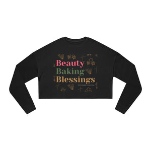 Beauty, Baking and Blessings - Holiday Women's Cropped Sweatshirt