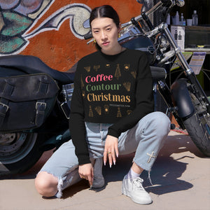 Coffee Contour Christmas - Holiday Women's Cropped Sweatshirt