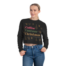 Load image into Gallery viewer, Coffee Contour Christmas - Holiday Women&#39;s Cropped Sweatshirt