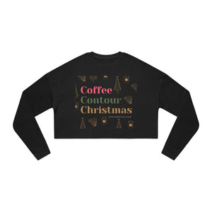 Coffee Contour Christmas - Holiday Women's Cropped Sweatshirt