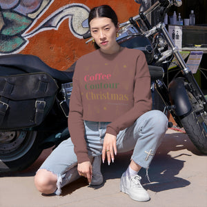 Coffee Contour Christmas - Holiday Women's Cropped Sweatshirt