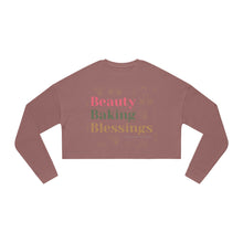 Load image into Gallery viewer, Beauty, Baking and Blessings - Holiday Women&#39;s Cropped Sweatshirt