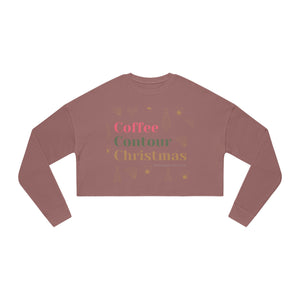 Coffee Contour Christmas - Holiday Women's Cropped Sweatshirt